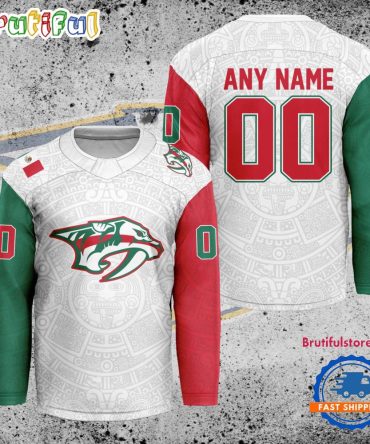Nhl Nashville Predators Personalized Mexican Heritage Hockey Jersey