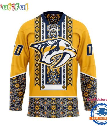 Nhl Nashville Predators Personalized Native American Hockey Jersey