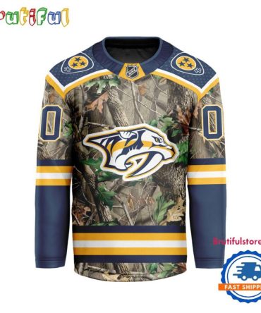 Nhl Nashville Predators Special Realtree Camo Hunting Hockey Jersey
