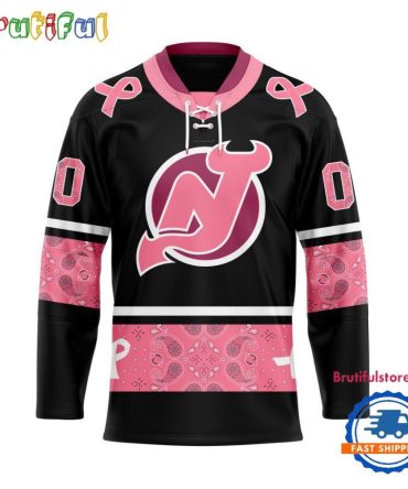 Nhl New Jersey Devils In October We Wear Pink Breast Cancer Design Hockey Jersey