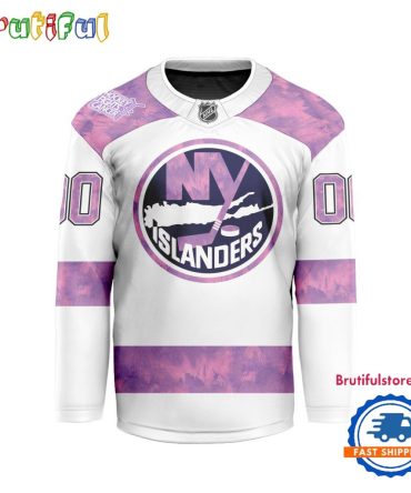 Nhl New York Islanders Personalized Hockey Fights Cancer Design Jersey