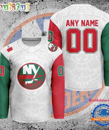 Nhl New York Islanders Personalized Mexican Heritage Hockey Jersey