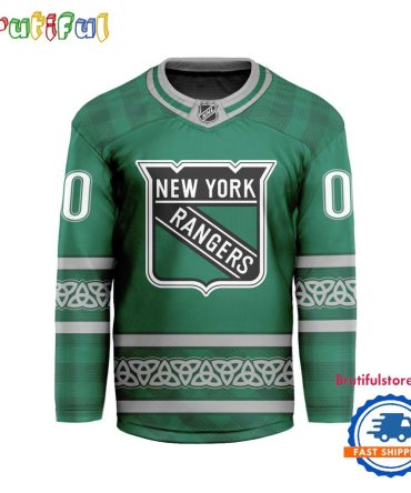 Nhl New York Rangers For St.Patrick'S Day Limited New Hockey Jersey