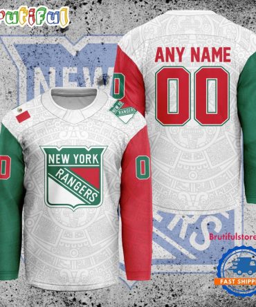 Nhl New York Rangers Personalized Mexican Heritage Hockey Jersey