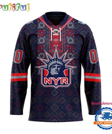 Nhl New York Rangers Personalized Native American Hockey Jersey