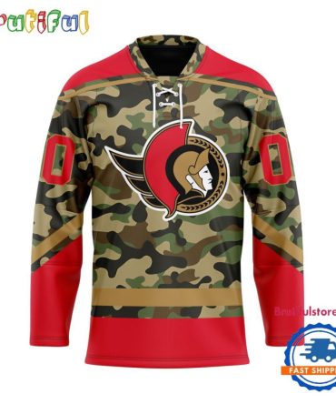 Nhl Ottawa Senators Camo Veterans Custom Hockey Jersey