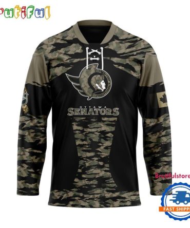 Nhl Ottawa Senators Custom Honoring Veterans Camo Hockey Jersey
