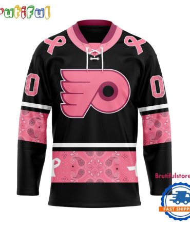 Nhl Philadelphia Flyers In October We Wear Pink Breast Cancer Design Hockey Jersey