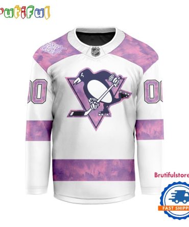 Nhl Pittsburgh Penguins Personalized Hockey Fights Cancer Design Jersey