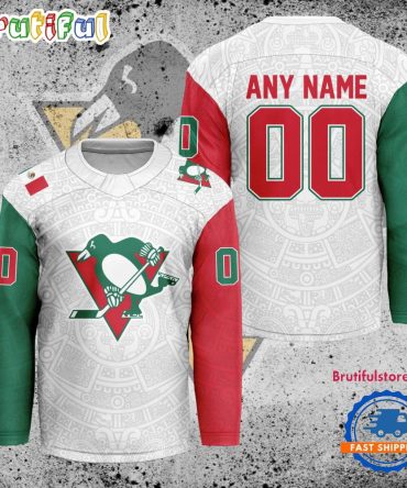 Nhl Pittsburgh Penguins Personalized Mexican Heritage Hockey Jersey