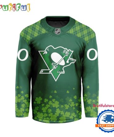 Nhl Pittsburgh Penguins St.Patrick'S Day New Design Hockey Jersey, Nhl Patricks Day Jersey