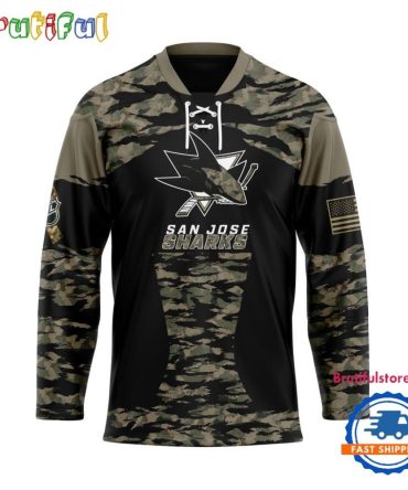 Nhl San Jose Sharks Custom Honoring Veterans Camo Hockey Jersey