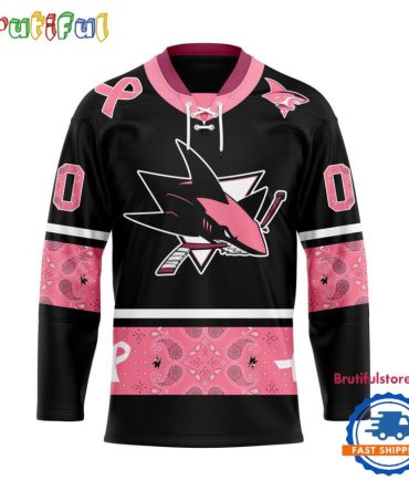 Nhl San Jose Sharks In October We Wear Pink Breast Cancer Design Hockey Jersey