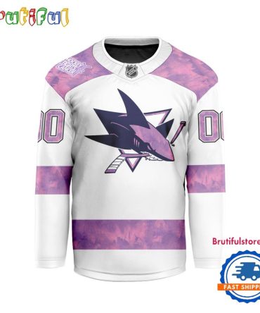 Nhl San Jose Sharks Personalized Hockey Fights Cancer Design Jersey