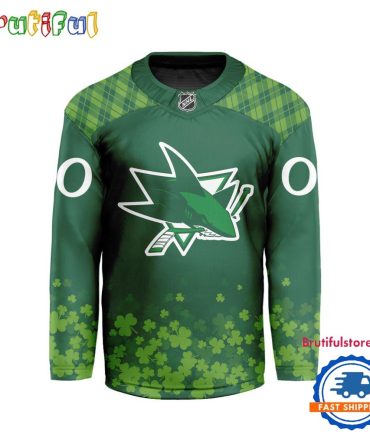 Nhl San Jose Sharks St.Patrick'S Day New Design Hockey Jersey, Nhl Patricks Day Jersey