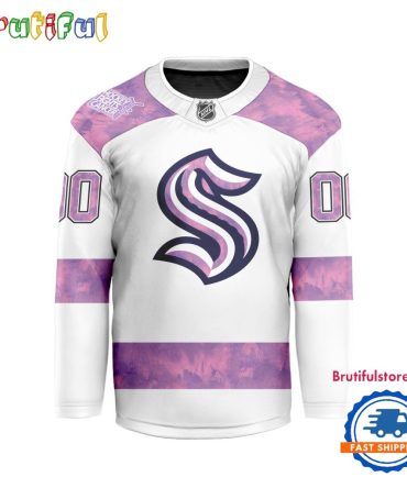 Nhl Seattle Kraken Personalized Hockey Fights Cancer Design Jersey