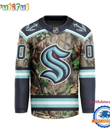 Nhl Seattle Kraken Special Realtree Camo Hunting Hockey Jersey