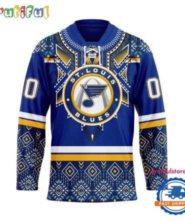 Nhl St. Louis Blues Personalized Native American Hockey Jersey