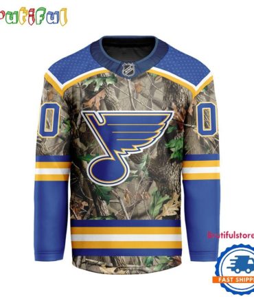 Nhl St. Louis Blues Special Realtree Camo Hunting Hockey Jersey