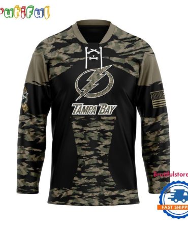 Nhl Tampa Bay Lightning Custom Honoring Veterans Camo Hockey Jersey