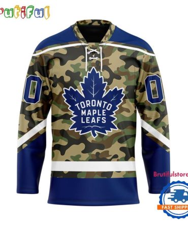 Nhl Toronto Maple Leafs Camo Veterans Custom Hockey Jersey