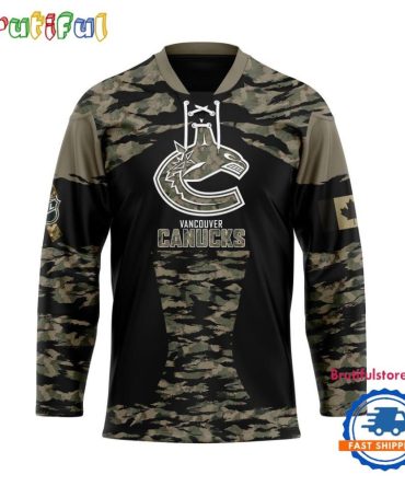Nhl Vancouver Canucks Custom Honoring Veterans Camo Hockey Jersey