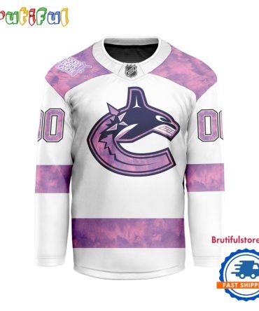 Nhl Vancouver Canucks Personalized Hockey Fights Cancer Design Jersey