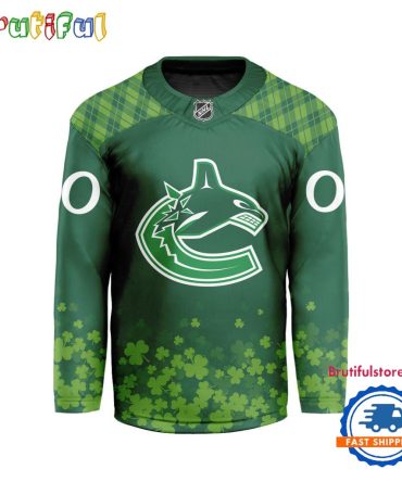 Nhl Vancouver Canucks St.Patrick'S Day New Design Hockey Jersey, Nhl Patricks Day Jersey