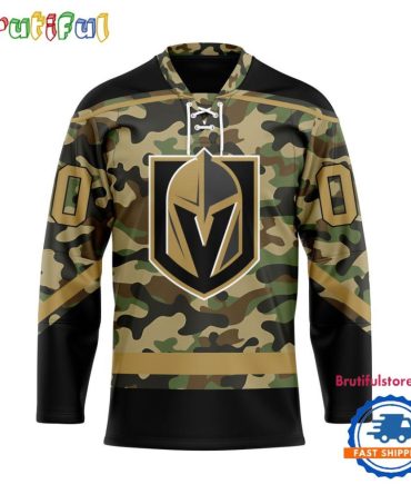 Nhl Vegas Golden Knights Camo Veterans Custom Hockey Jersey