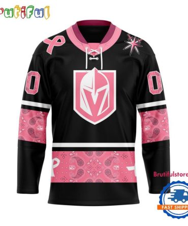 Nhl Vegas Golden Knights In October We Wear Pink Breast Cancer Design Hockey Jersey