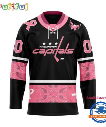 Nhl Washington Capitals In October We Wear Pink Breast Cancer Design Hockey Jersey