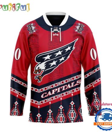 Nhl Washington Capitals Personalized Native American Hockey Jersey