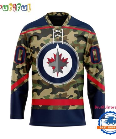 Nhl Winnipeg Jets Camo Veterans Custom Hockey Jersey