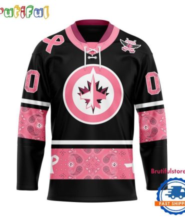 Nhl Winnipeg Jets In October We Wear Pink Breast Cancer Design Hockey Jersey