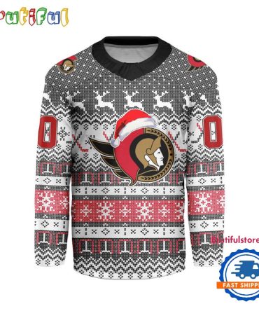 Ottawa Senators 2025 Nhl Christmas Personalized Hockey Jersey Design