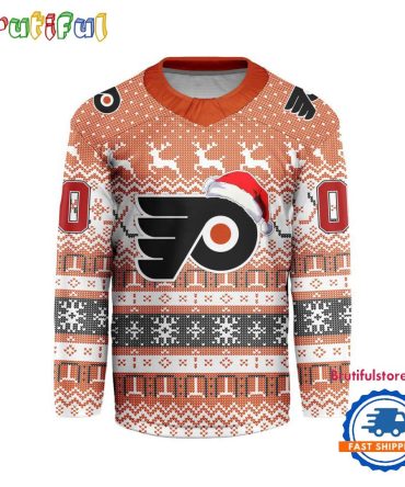 Philadelphia Flyers 2025 Nhl Christmas Personalized Hockey Jersey Design