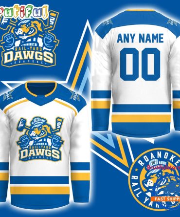 Roanoke Rail Yard Dawgs 2025 New Logo Custom White Hockey Jersey