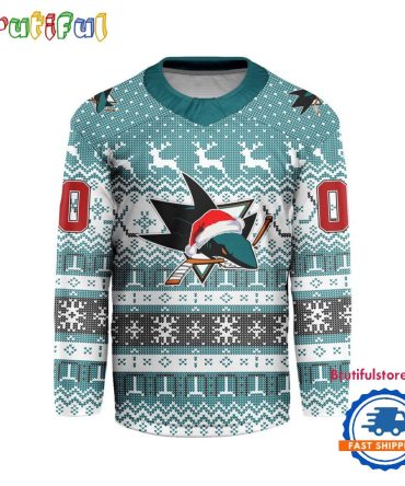 San Jose Sharks 2025 Nhl Christmas Personalized Hockey Jersey Design
