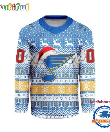 St. Louis Blues 2025 Nhl Christmas Personalized Hockey Jersey Design