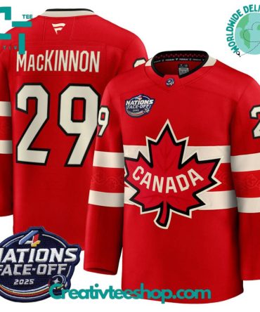 Canada Ice Hockey 4 Nation Face-Off Champions Nathan Mackinnon #29 Jersey